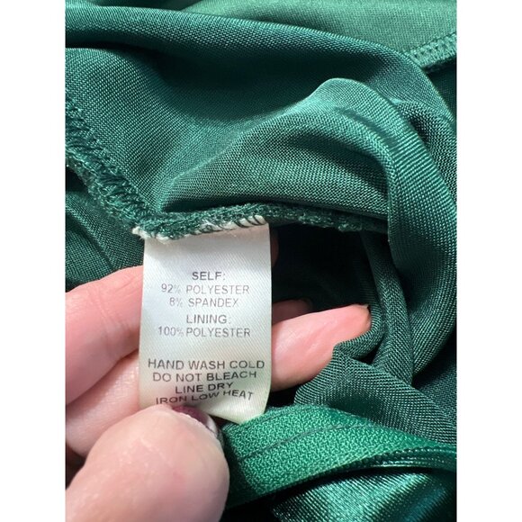 Emerald Green Windsor Satin Bodycon Mini Dress Size S - Picture 4 of 10